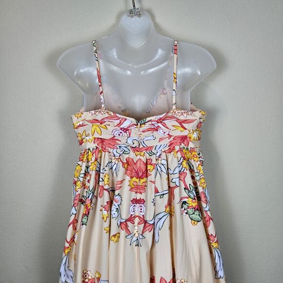 J.Crew Keyhole Cotton Poplin Maxi Dress Tropical Floral Vacation Boho Size 12 - Picture 9 of 16